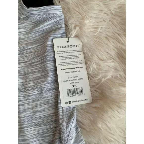 Women 90 DeGree By Reflex 2 PK Tank Top Black/White Surf SD Size XS - Picture 6 of 7